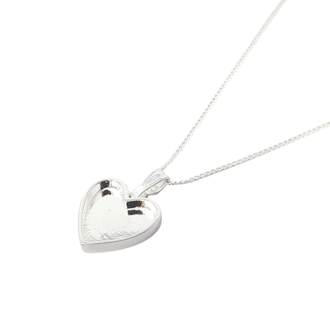 Heart Pendant Necklace Silver For Resin Ashes Filling