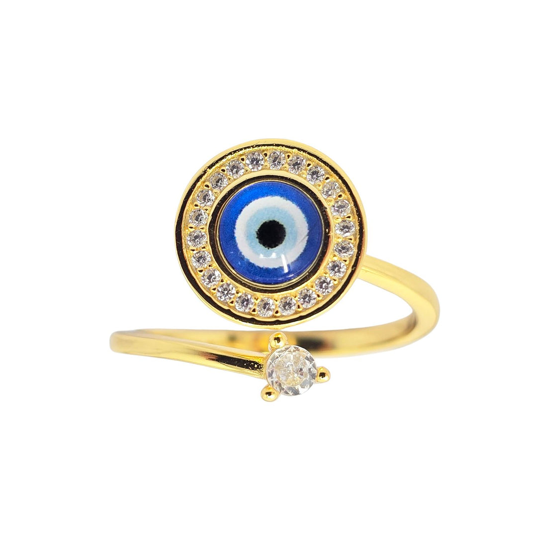 Evil Eye Fidget Spinner Friendship Gold Plated Ring