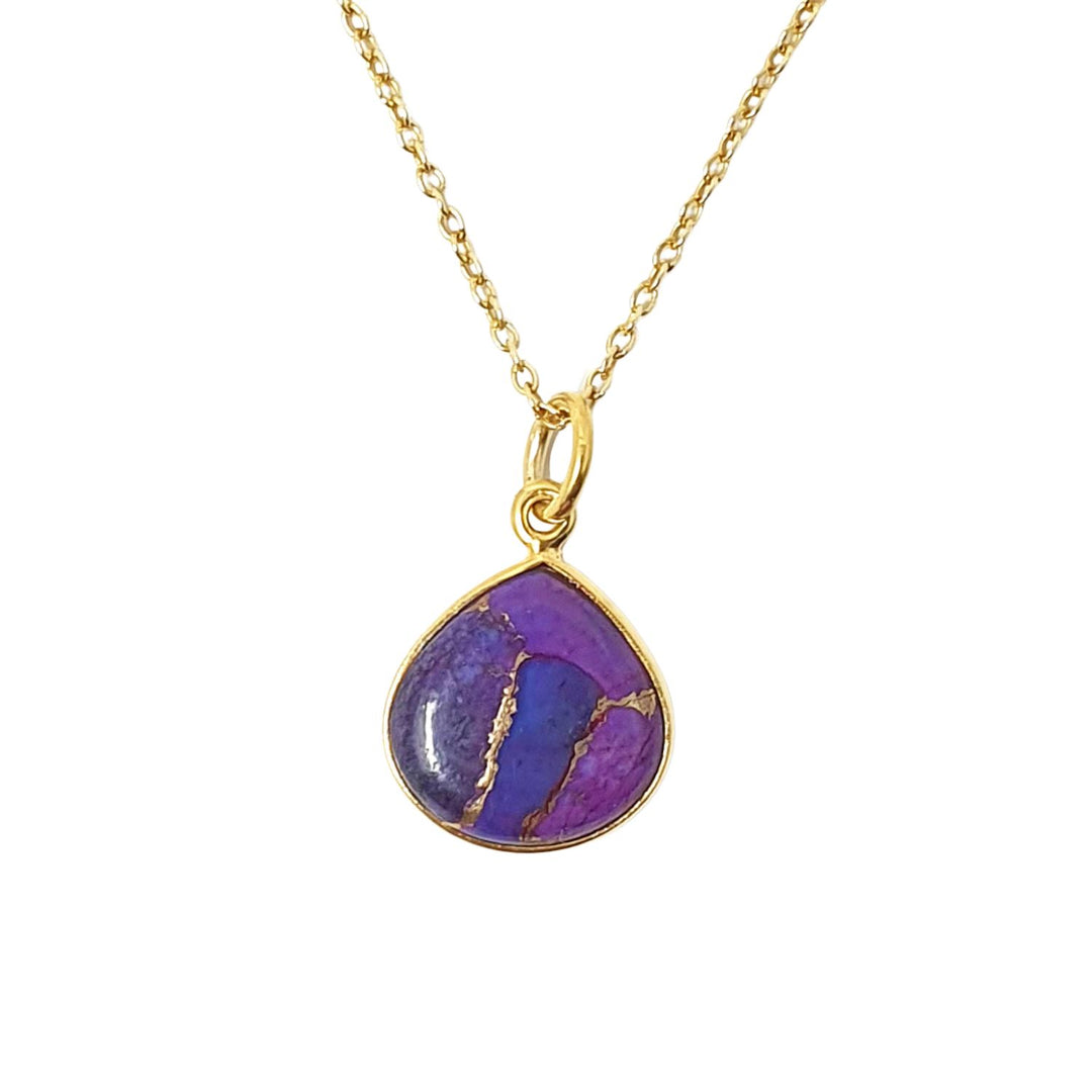 18ct Gold Vermeil Heart Amethyst Pendant Necklace