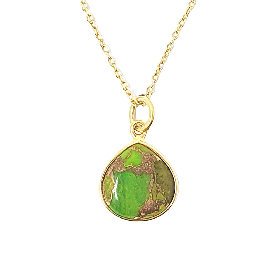 18ct Gold Vermeil Plated Peridot August Birthstone Crystal Necklace