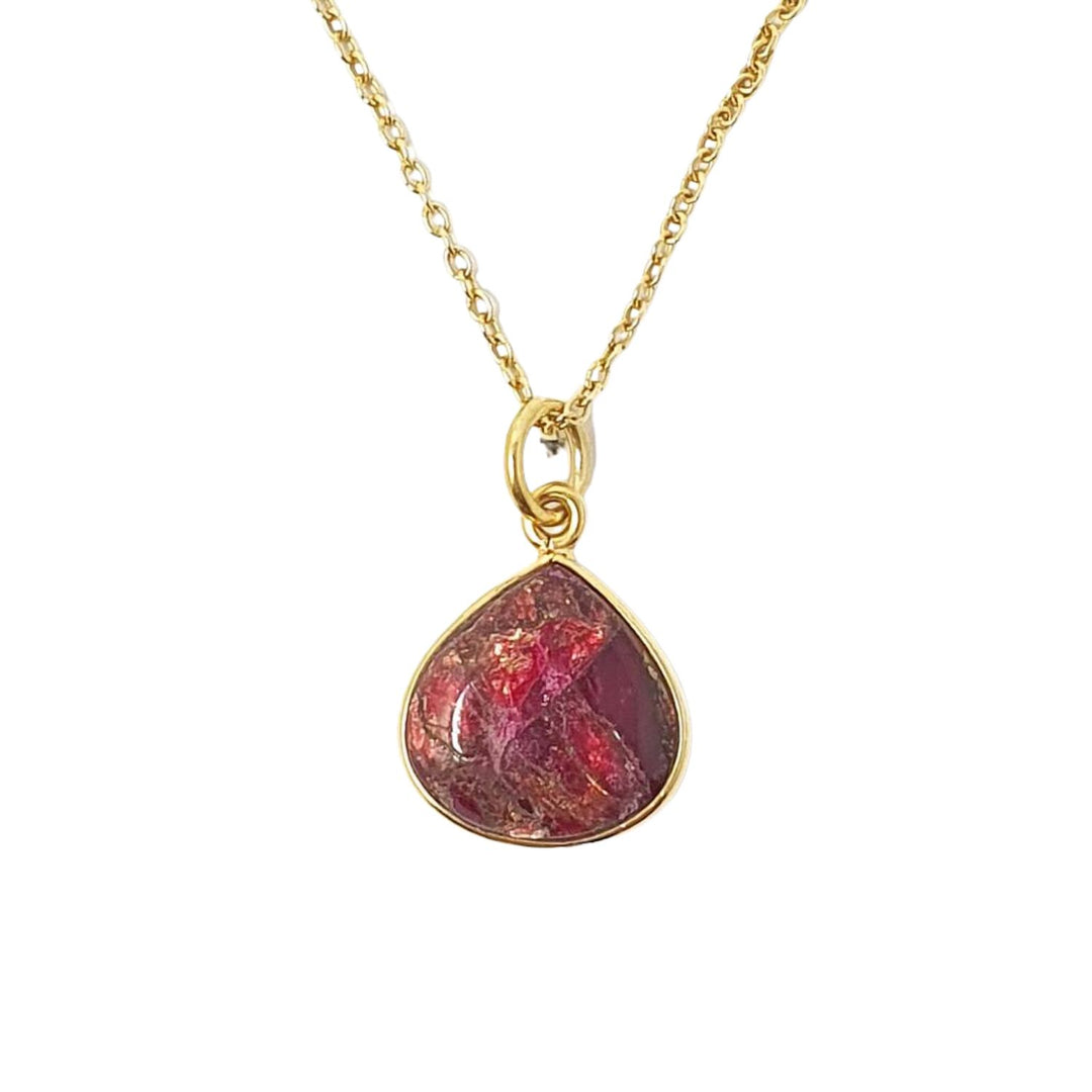 18ct Gold Vermeil Plated Garnet January Birthstone Necklace