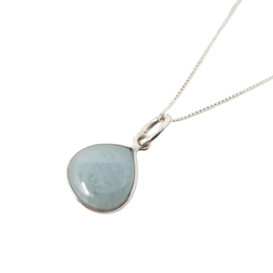 Aquamarine March Birthstone Sterling Silver Necklace