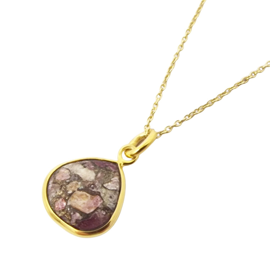 18ct Gold Plated Pink Tourmaline Fine Necklace