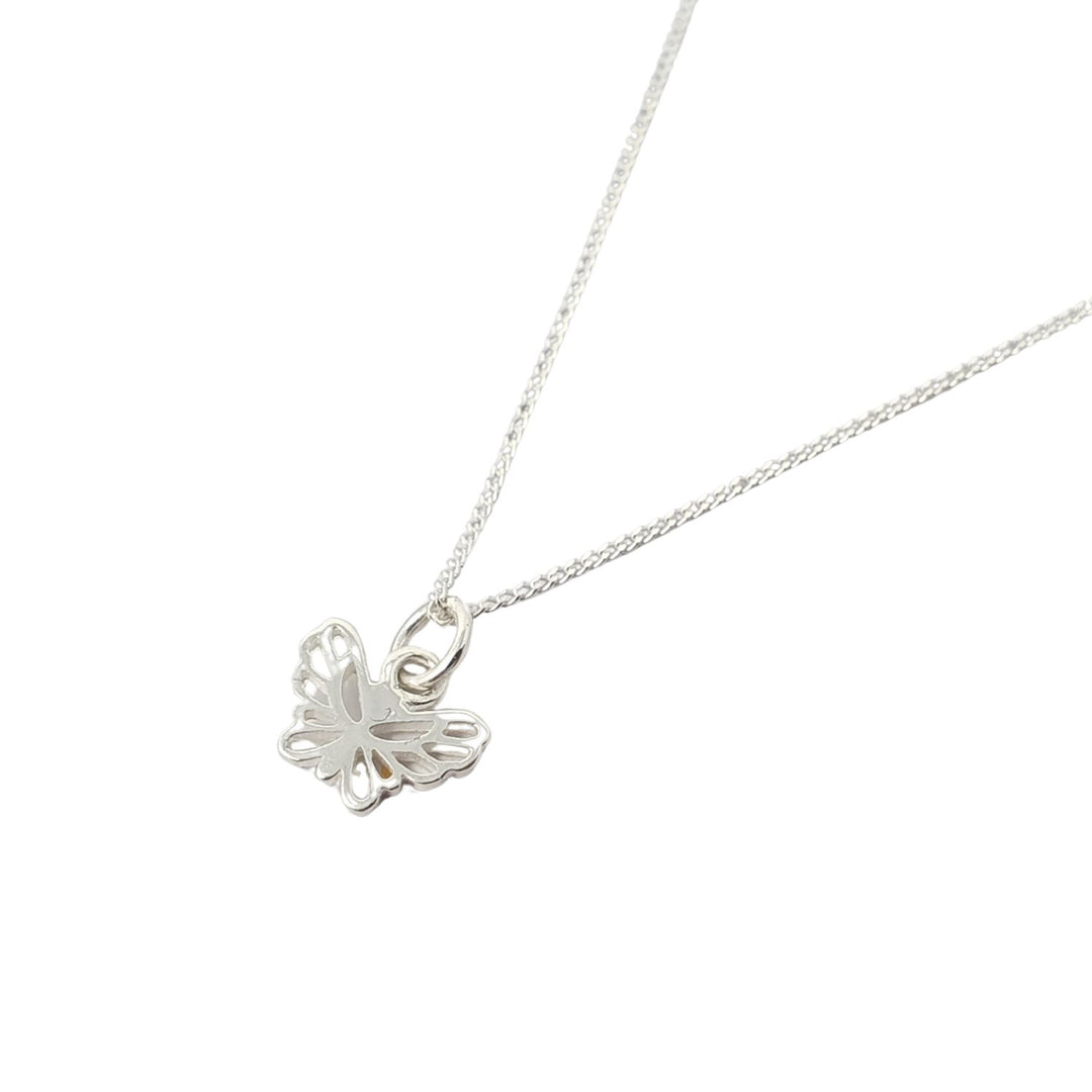 Dainty Butterfly Charm Sterling Silver Necklace