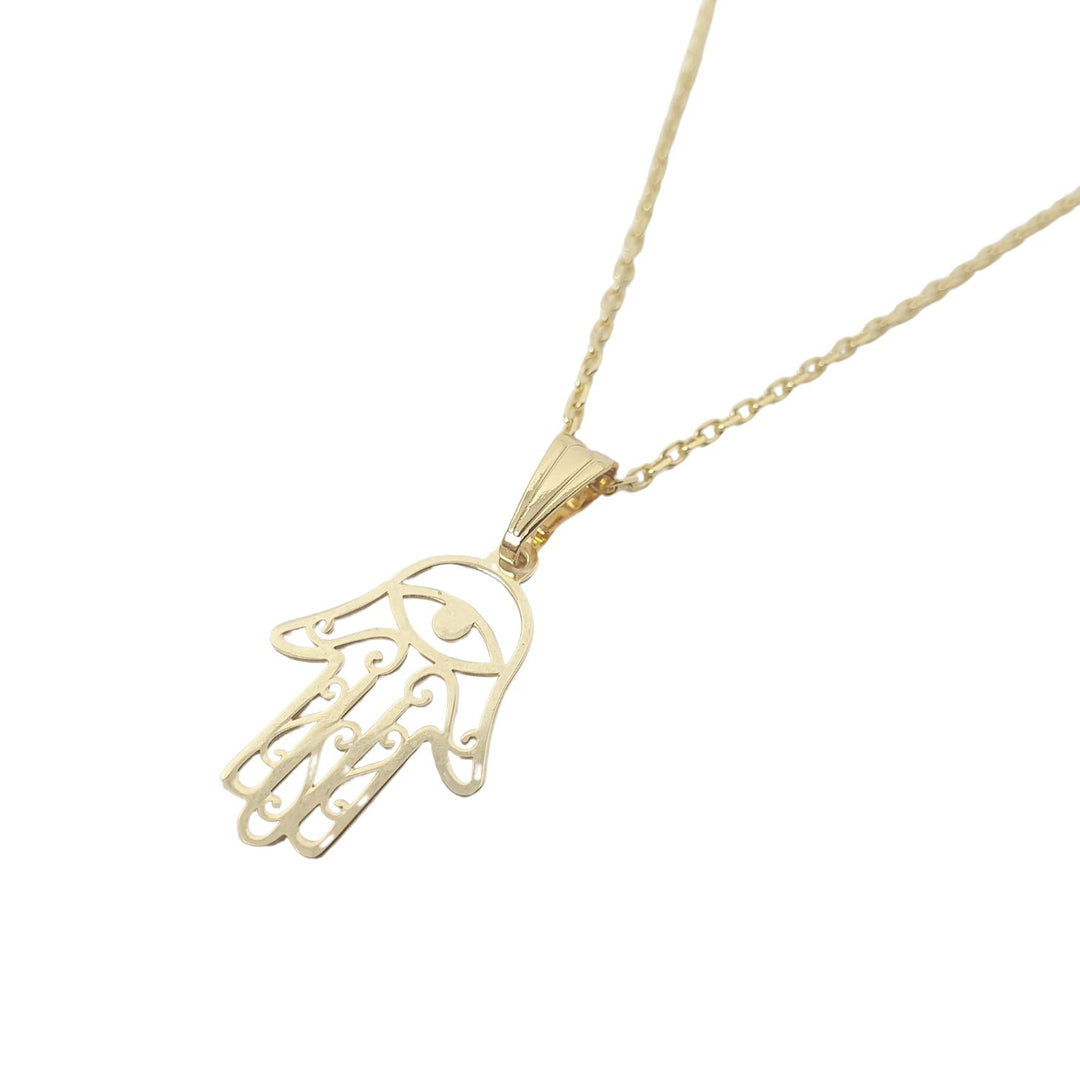 Hamsa Hand Protective Charm Gold Plated Necklace