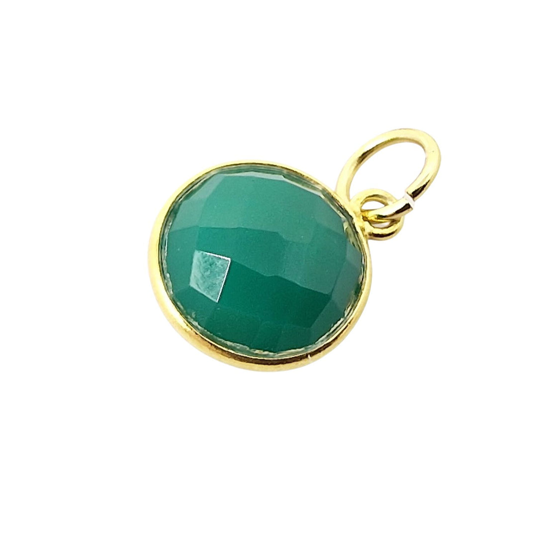 18ct Gold Vermeil Plated Green Onyx Pendant