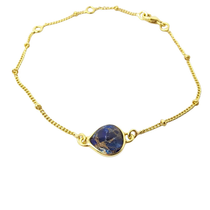18ct Gold Vermeil Plated Adjustable Sapphire Bracelet