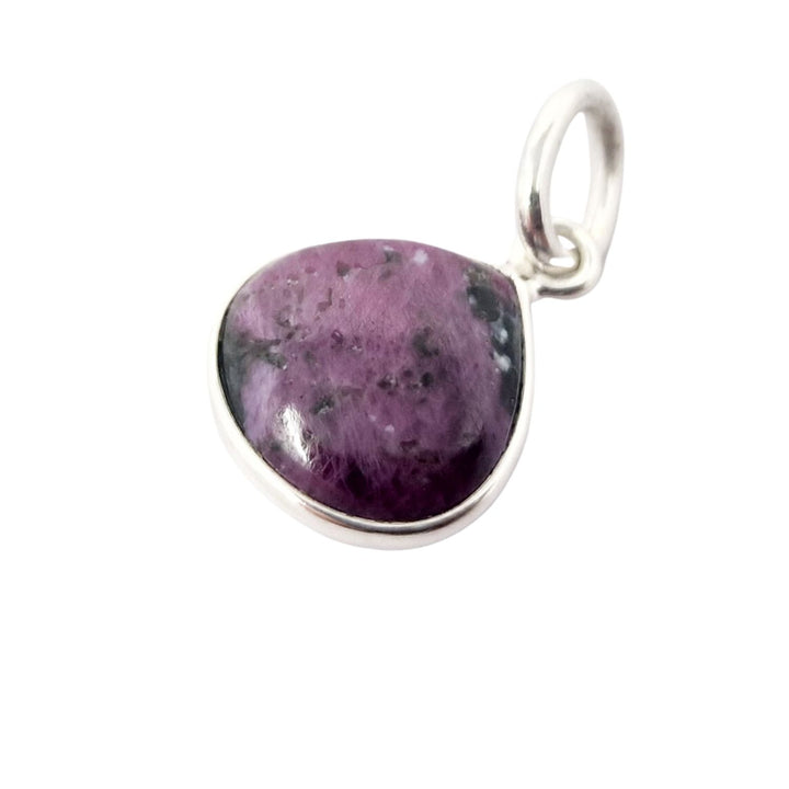 Silver Ruby July Birthstone Heart Charm Pendant