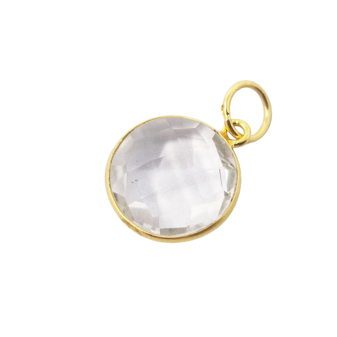18ct Gold Plated Clear Topaz Crystal Pendant