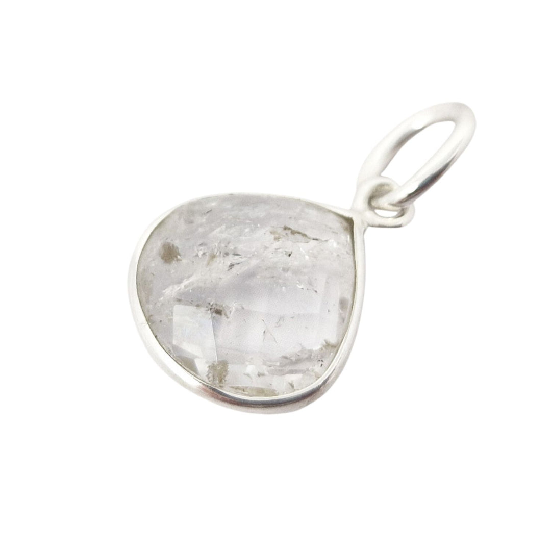 Silver Herkimer Diamond April Birthstone Pendant