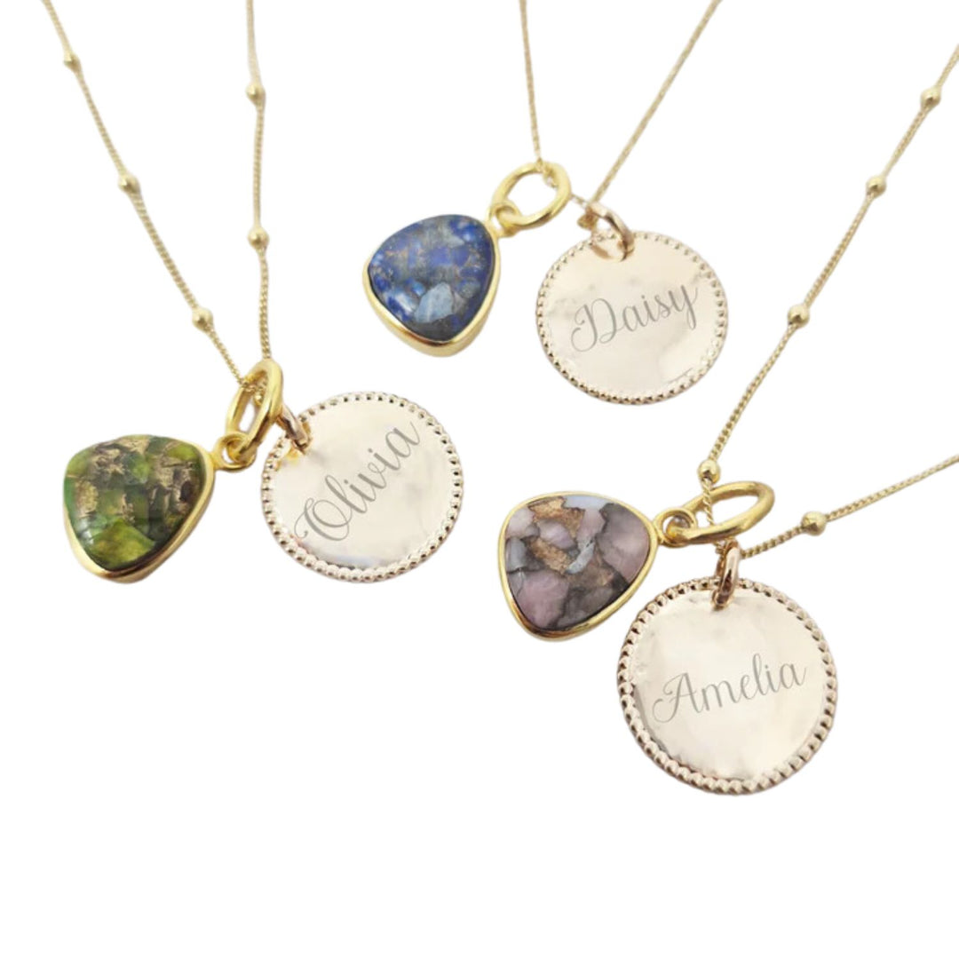 18ct Gold Vermeil Plated Birthstone Personalised Necklace