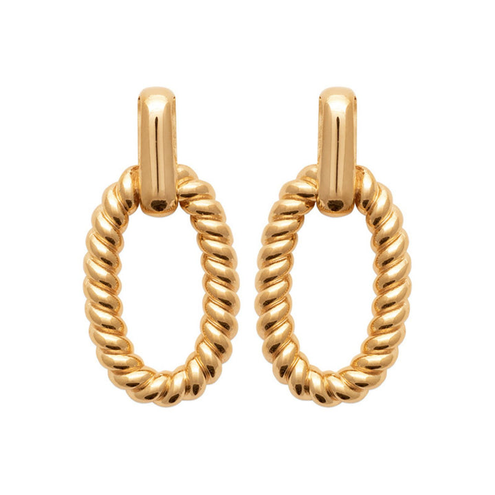 18ct Gold Vermeil Textured Paperclip Earrings