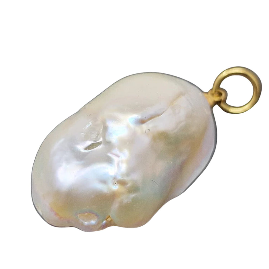 18ct Gold Vermeil Large Baroque Pearl Pendant Charm