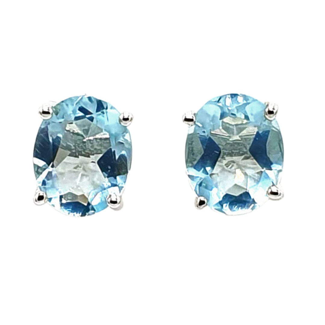 925 Sterling Silver Blue Topaz Earrings