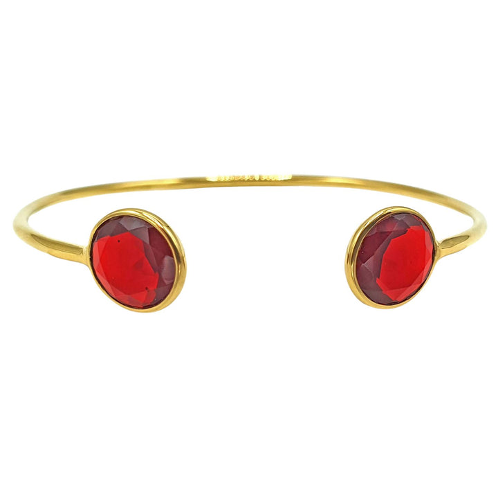 18ct Gold Vermeil Garnet Glow January Birthstone Bangle  Bracelet
