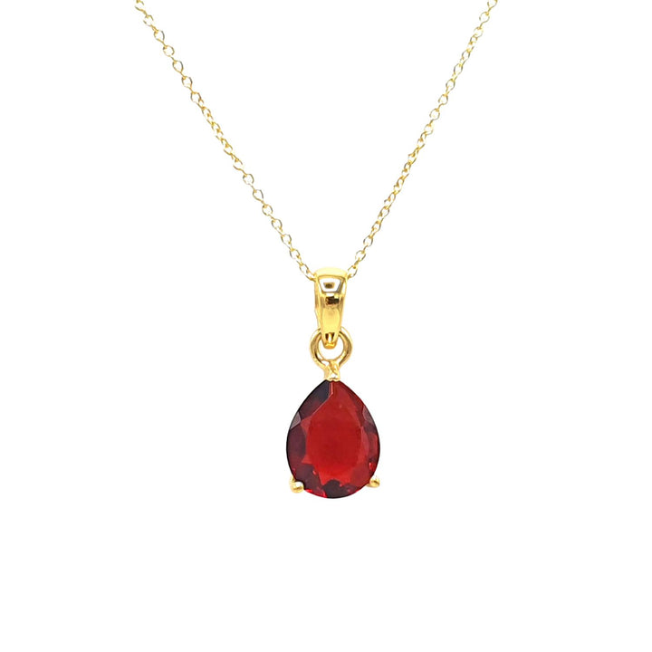 18ct Gold Vermeil Garnet Glow January Birthstone Crystal  Necklace