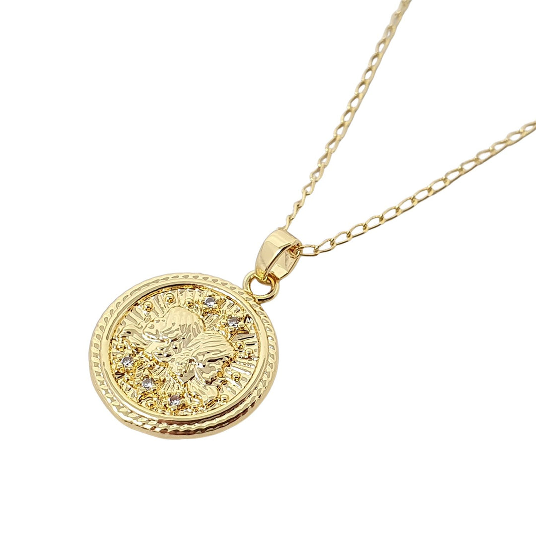 Gemini Gold Plated Zodiac Astrology Pendant Charm Necklace