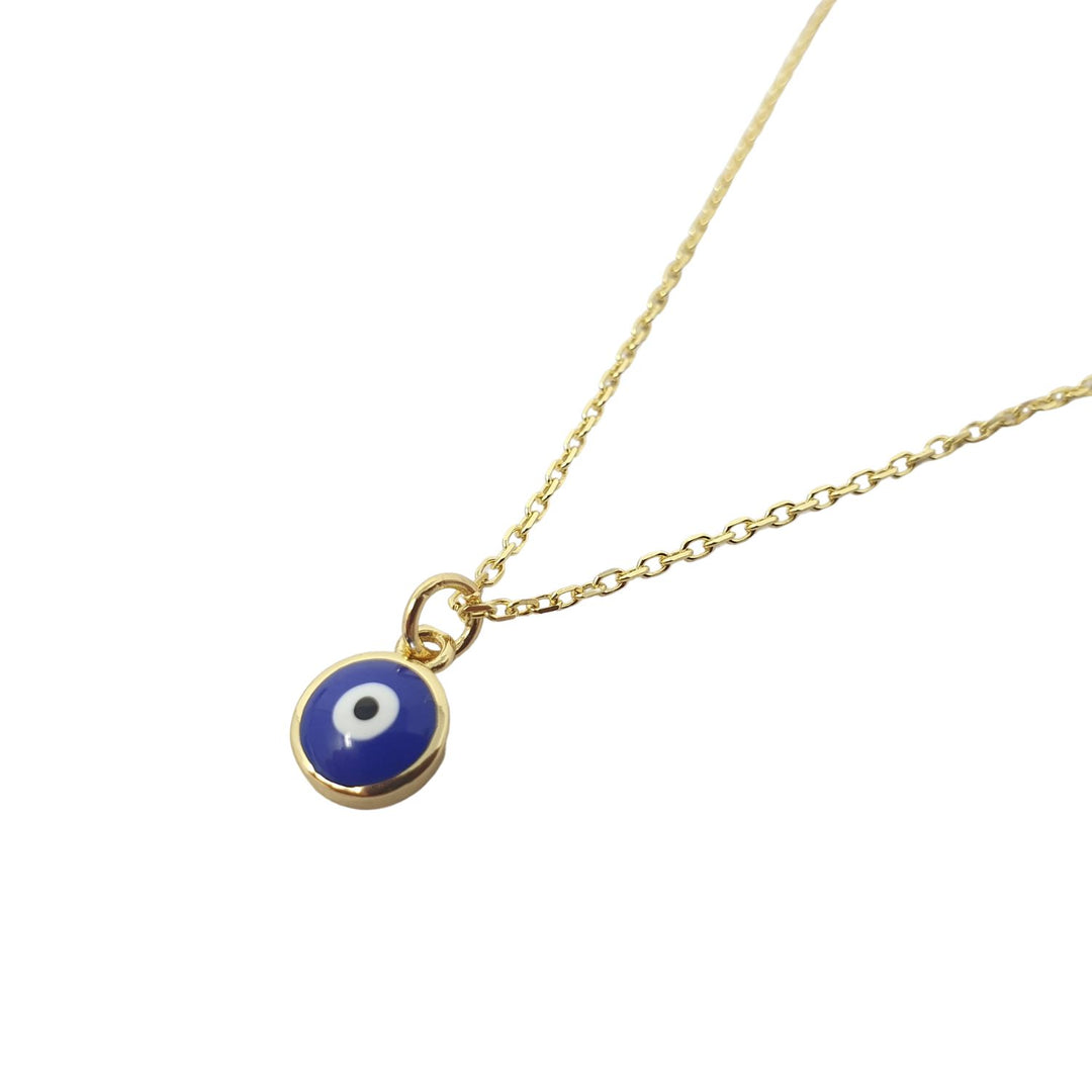 Mini Blue Evil Eye Protection Charm Necklace