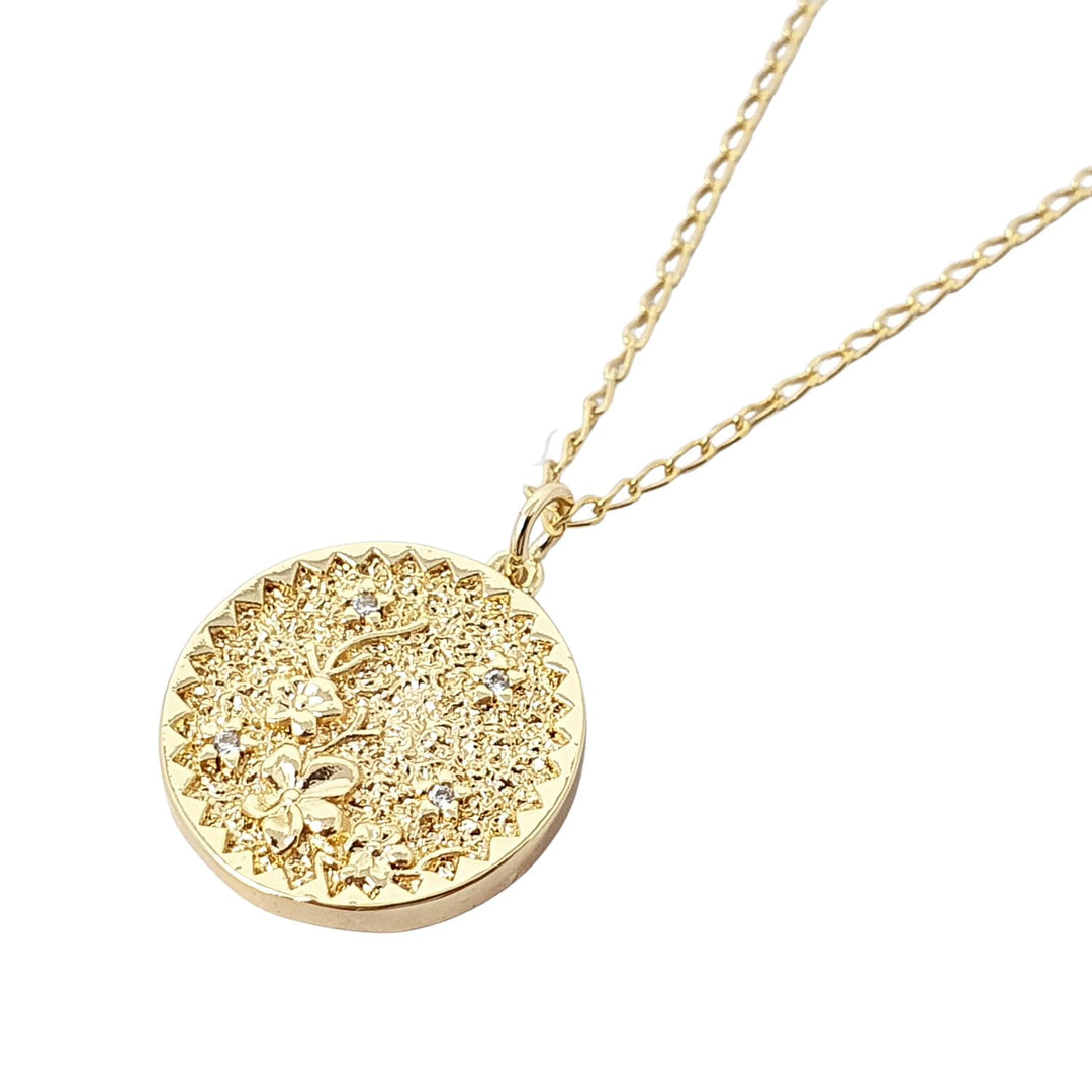 Dainty Cherry Blossom Flower Gold Plated Charm Necklace
