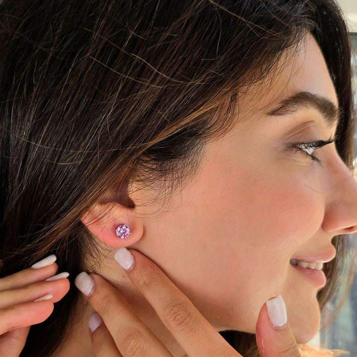 Alexandrite Moissanite Crystal Sterling Silver Earrings