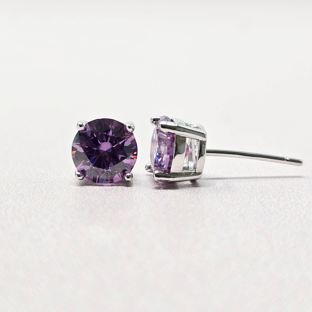 Alexandrite Moissanite Crystal Sterling Silver Earrings