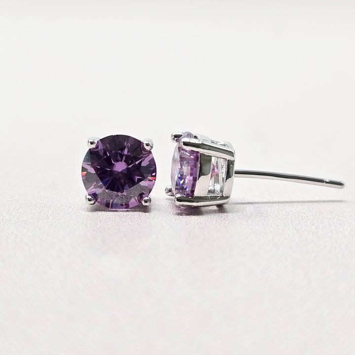 Alexandrite Moissanite Crystal Sterling Silver Earrings