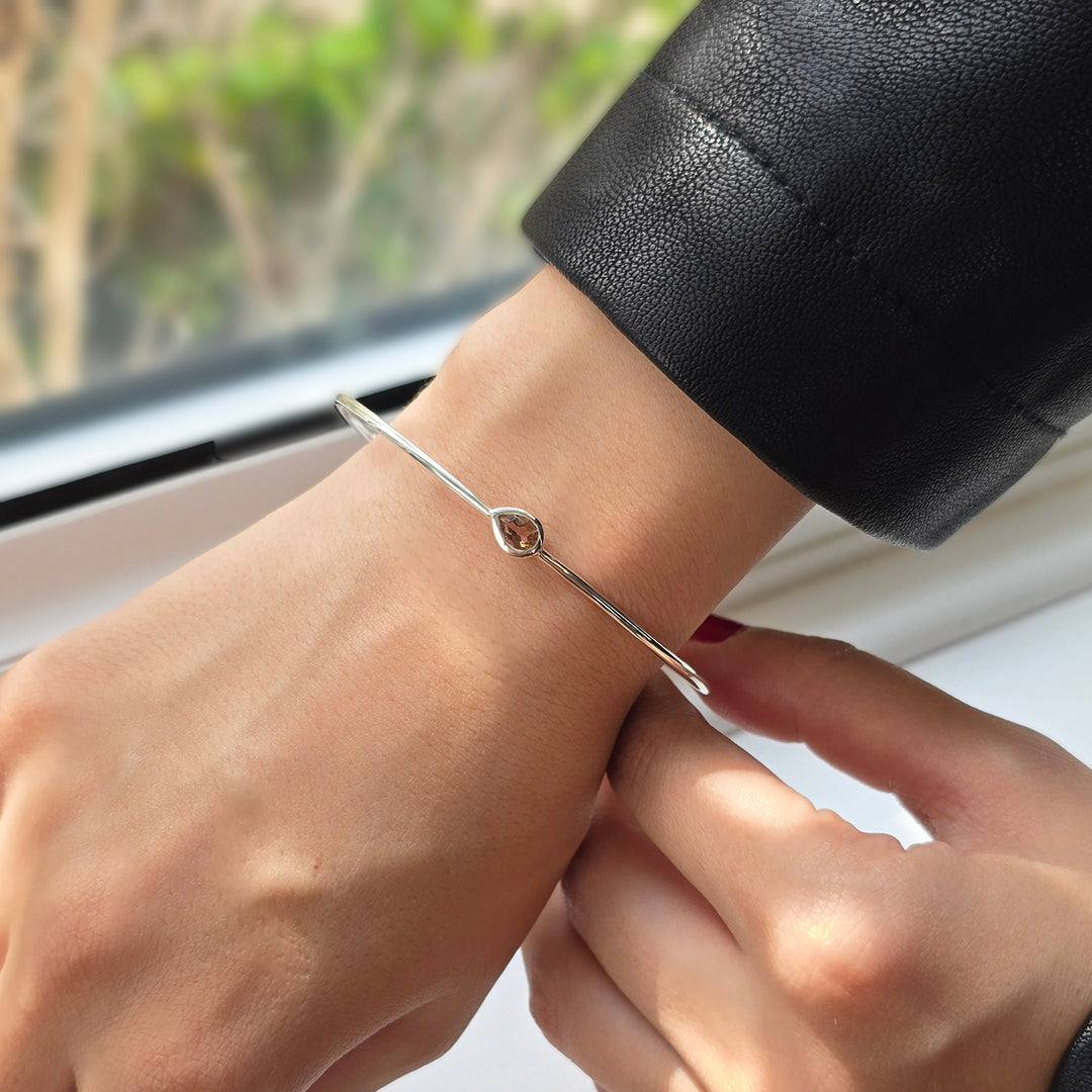 Alexandrite June Birthstone Sterling Silver Bangle