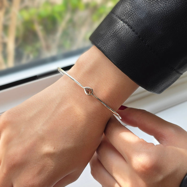 Alexandrite June Birthstone Sterling Silver Bangle