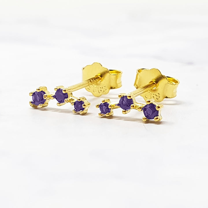 Amethyst February Birthstone Earrings Gift Set For Her