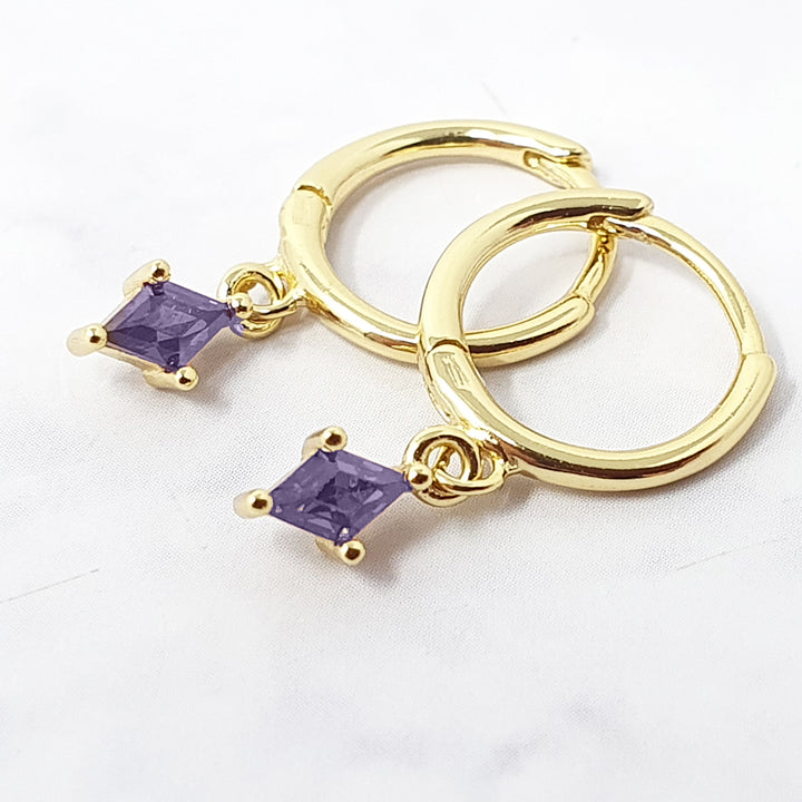 Amethyst February Birthstone Earrings Gift Set For Her