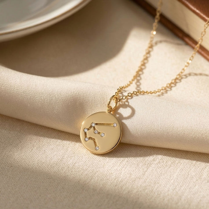 Aquarius Gold Plated Constellation Star Map Pendant Charm Necklace
