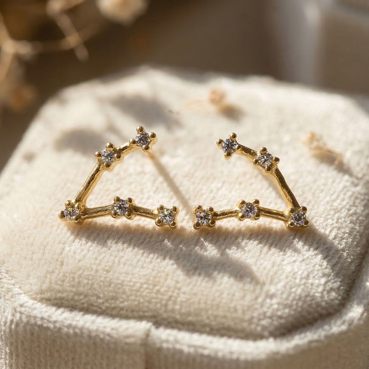 Aries Star Sign Constellation Astrology Tiny Zodiac Earrings