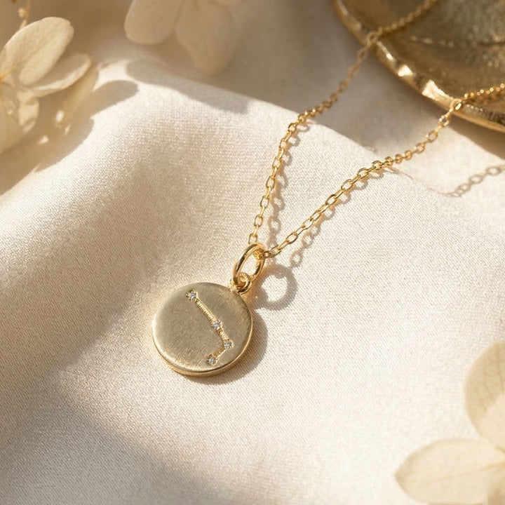 Aries Gold Plated Constellation Star Map Pendant Charm Necklace
