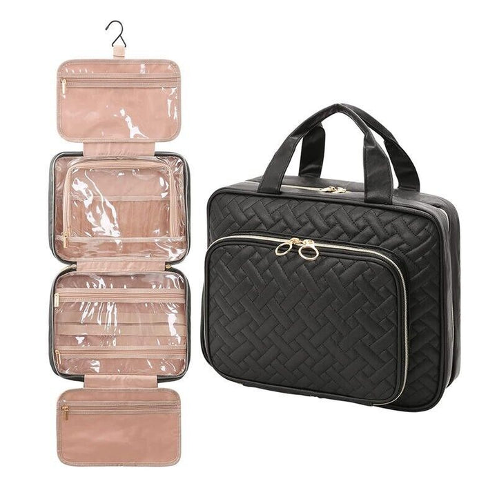 Transparent Hanging Toiletry Bag for Women Black