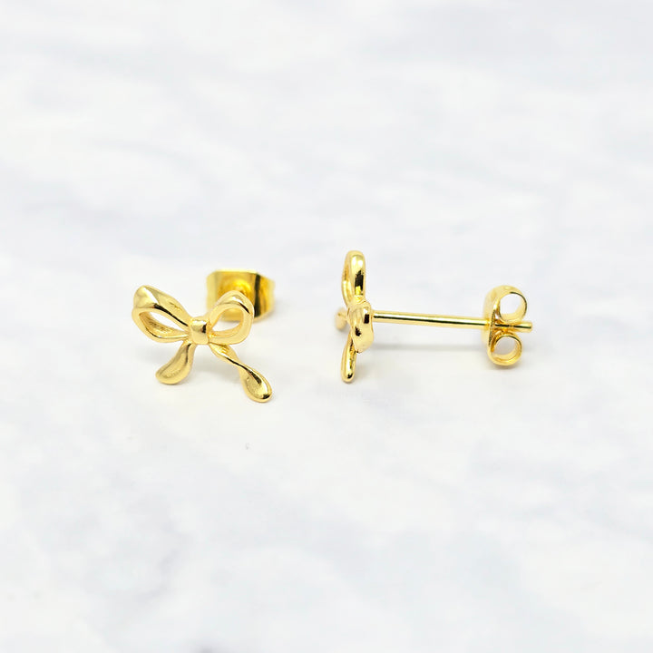 Cute Bow Tie Bowknot Gold Plated Everyday Stud Earrings