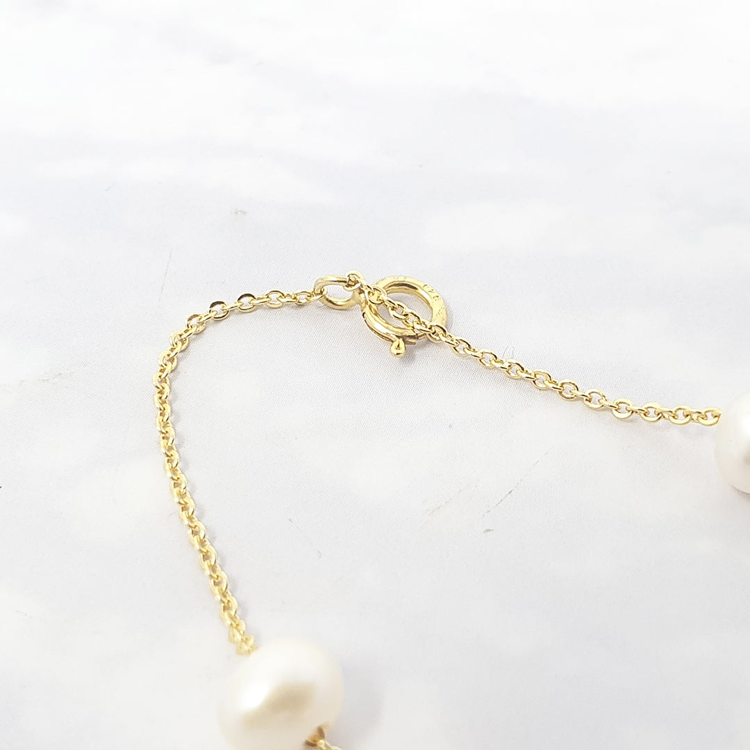 Freshwater Pearl Double Chain Wedding Bracelet Gift