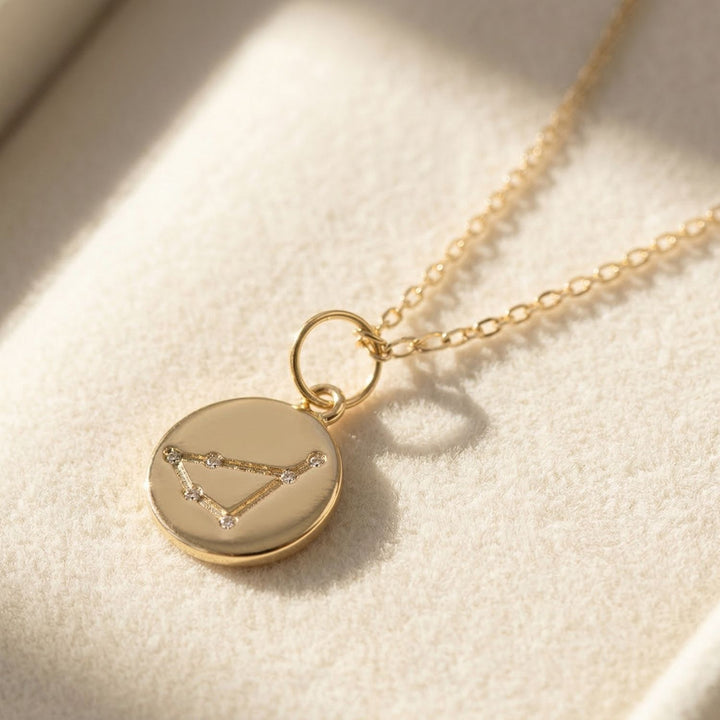 Capricorn Gold Plated Constellation Star Map Pendant Charm Necklace