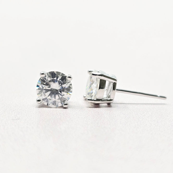 Diamond Moissanite Crystal Sterling Silver Earrings