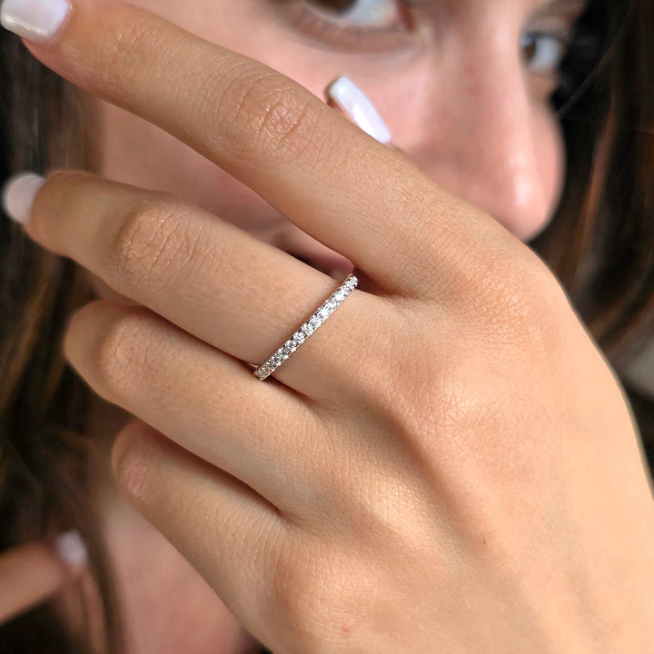 Diamond Moissanite Crystal Sterling Silver Ring