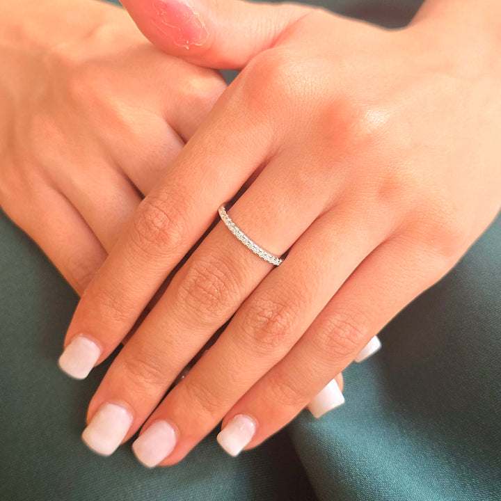 Diamond Moissanite Crystal Sterling Silver Ring