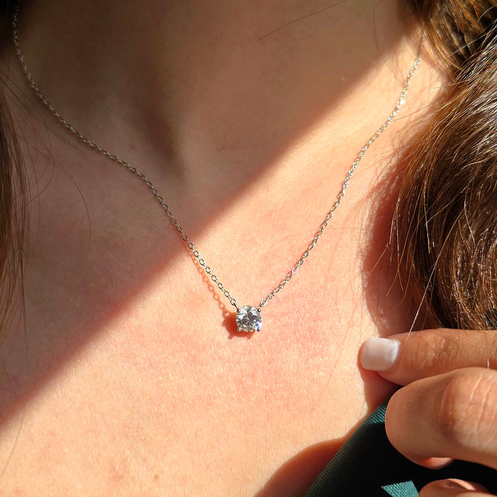 Diamond Moissanite Crystal Sterling Silver Earrings