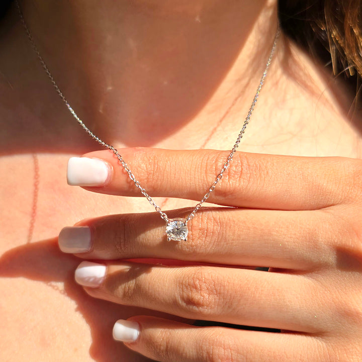 Diamond Moissanite Crystal Sterling Silver Earrings