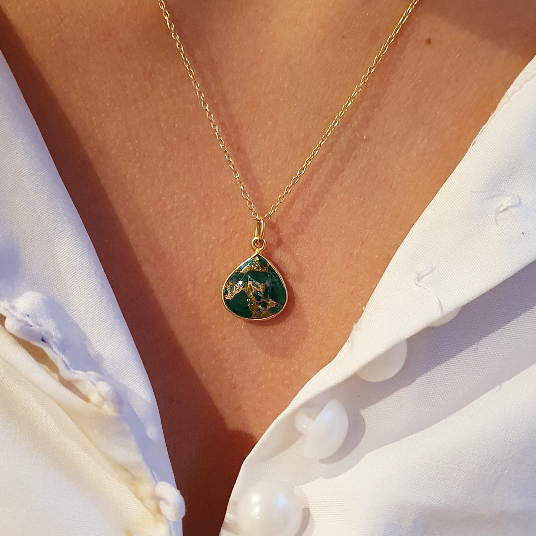 Emerald May Birthstone Minimalist Gold Plated Necklace