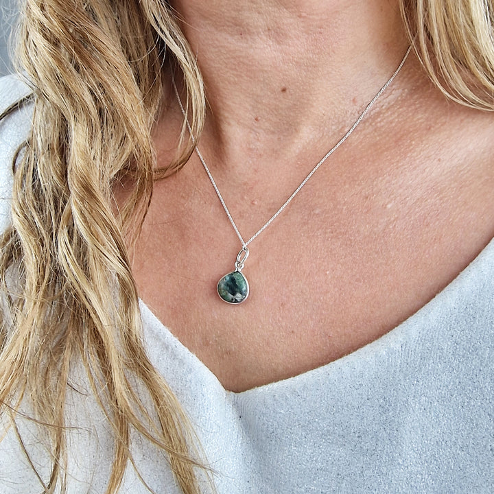 Emerald May Birthstone Sterling Silver Necklace