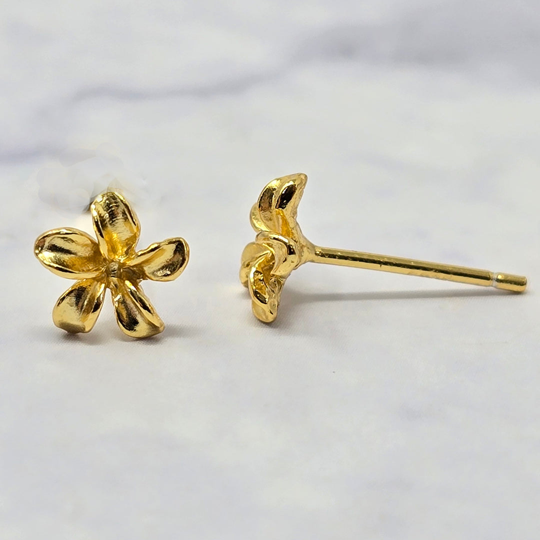 Dainty Mini Tiny Flower Stud Gold Plated Earrings