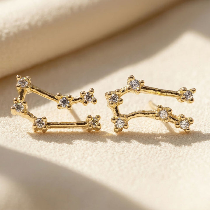 Gemini Star Sign Constellation Astrology Tiny Zodiac Earrings