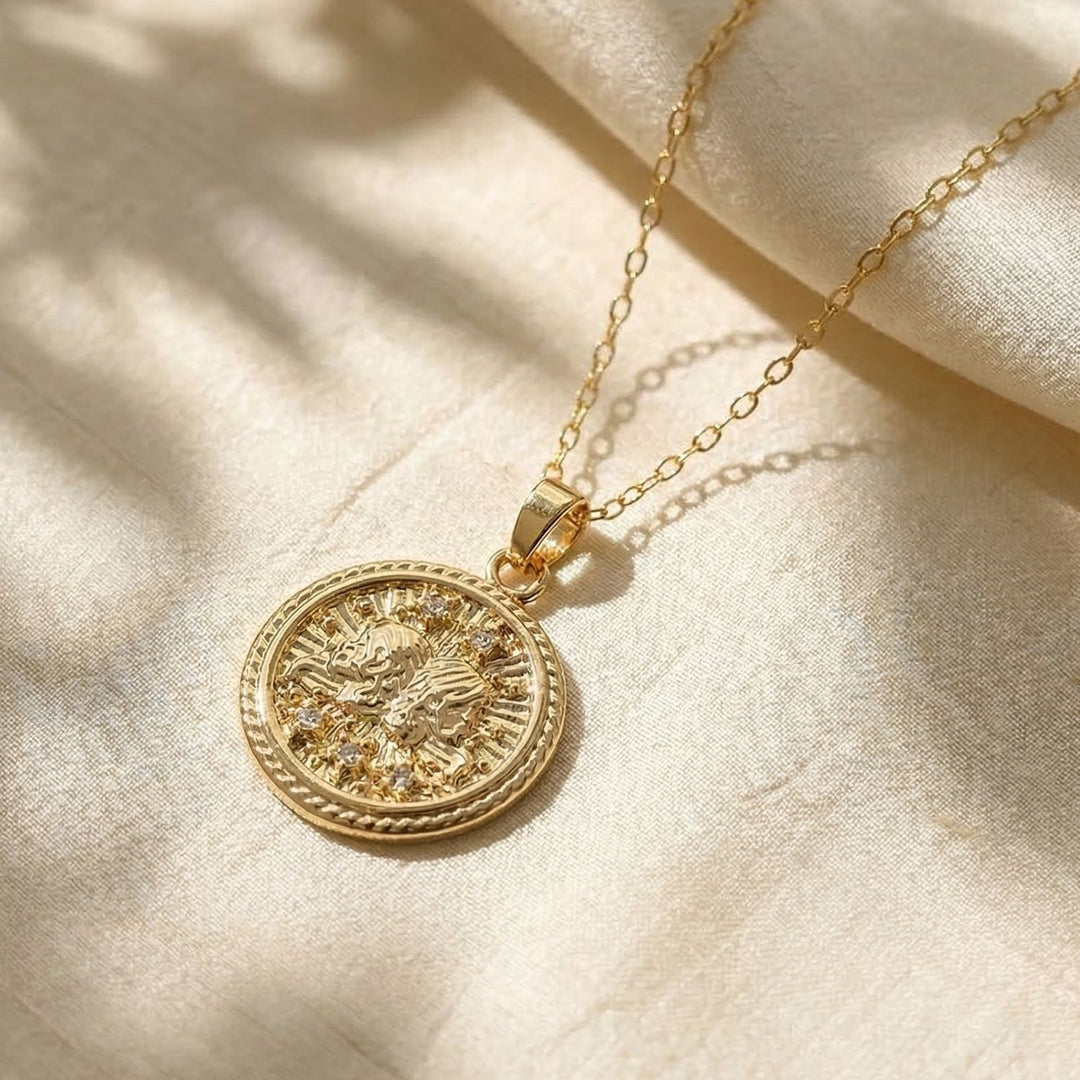 Gemini Gold Plated Zodiac Astrology Pendant Charm Necklace