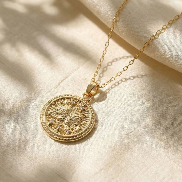 Gemini Gold Plated Zodiac Astrology Pendant Charm Necklace