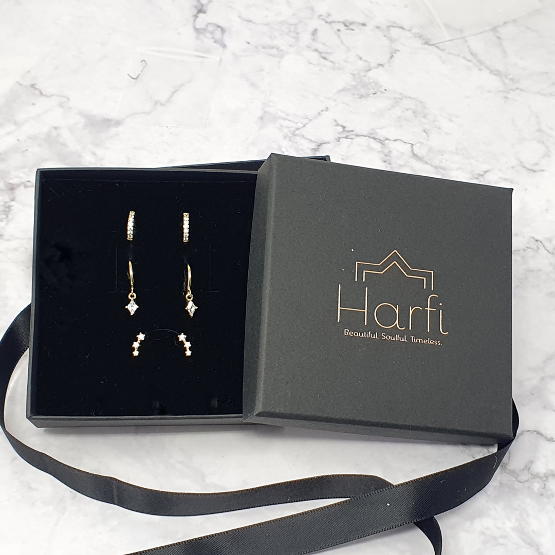 April Birthstone Diamond Earrings Gift Set For Her