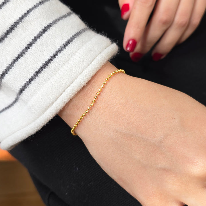 Ball Bead Chain Minimalist Dainty Gold Plated Bracelet